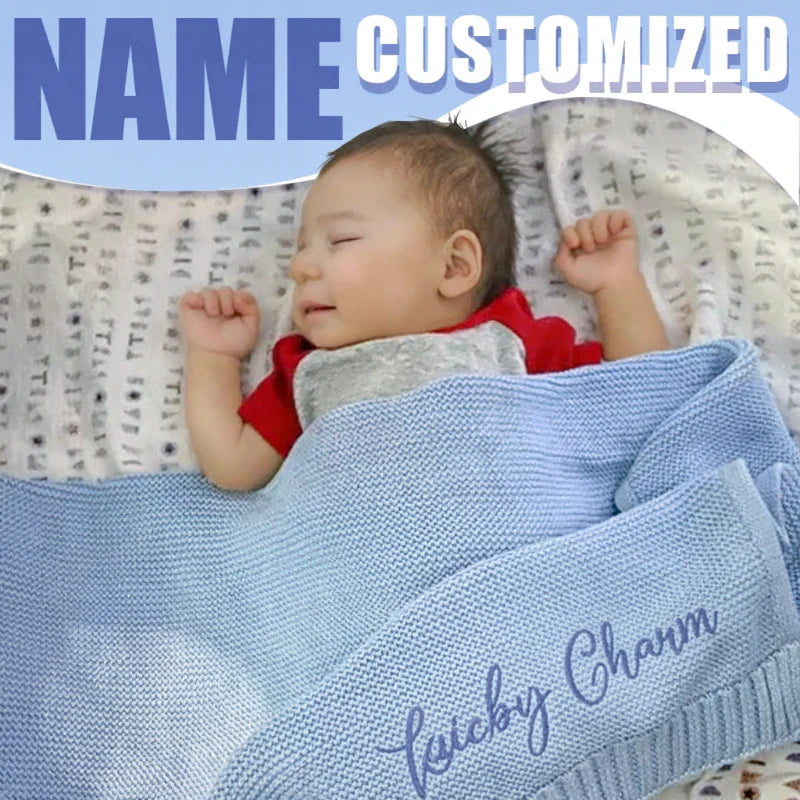 Personalized Baby Blanket – Pehmeä ja ainutlaatuinen – henkilökohtaisesti brodeerattu puuvillapeitto