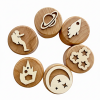 Thumbnail for WoodStamp – Montessori & Luovuus – 6 kpl puisia savileimasimia