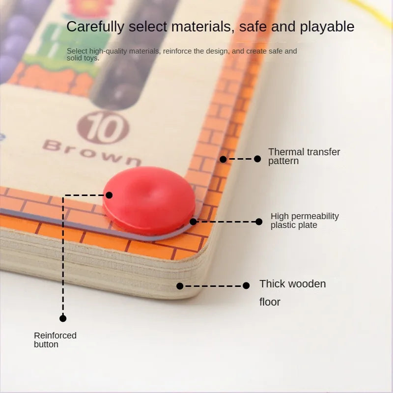 Magnetic Maze™ - Värikästä laskemista - Puinen pelilauta