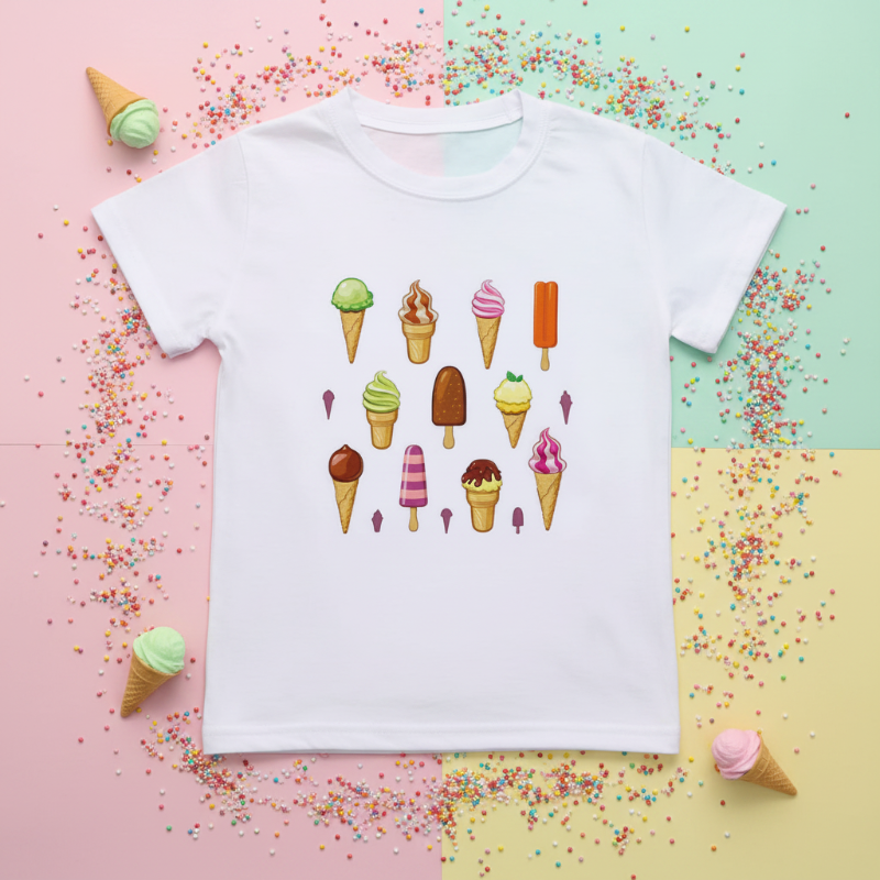 Boys & Girls Summer Tee – Mukava ja leikkisä – Hauska kuosinen lasten T-paita