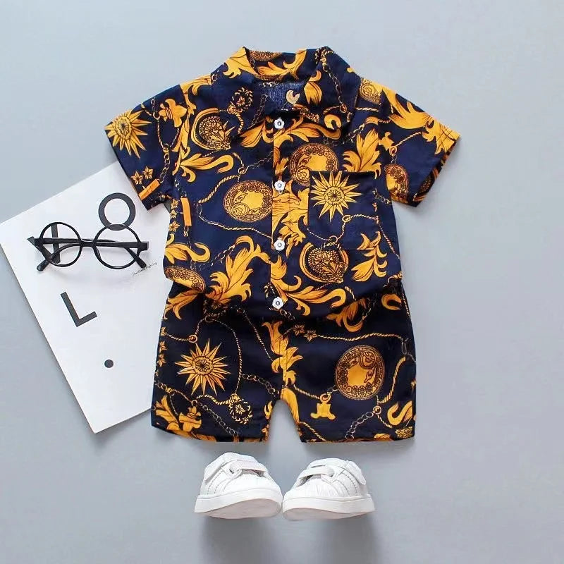 Mini Fashion™ - Raikas & iloinen - Kukkainen poikien setti