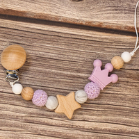 Thumbnail for Baby Pacifier Holder – Nimellä – Henkilökohtaiset puu- ja silikonikivet