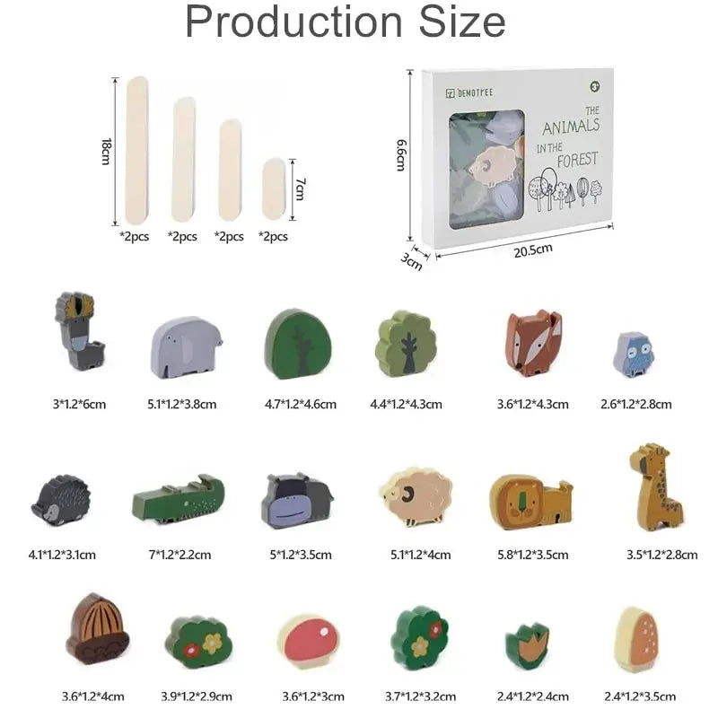 Animal Stackers™ - Ohut pinoaminen - Puueläimet Pinoamislelut