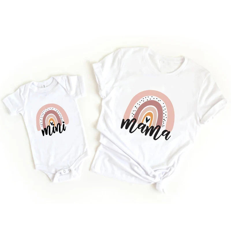 Mini Fashion™ - Äidille ja tyttärelle - Yhteensopiva paita ja body