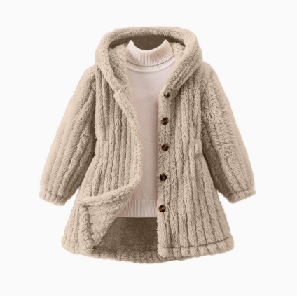 Mini Fashion™ - Pehmeä pörrökangas - Lasten talvitakki