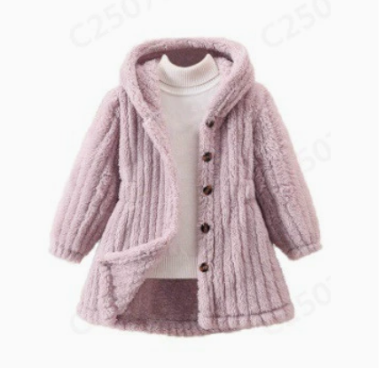 Mini Fashion™ - Pehmeä pörrökangas - Lasten talvitakki
