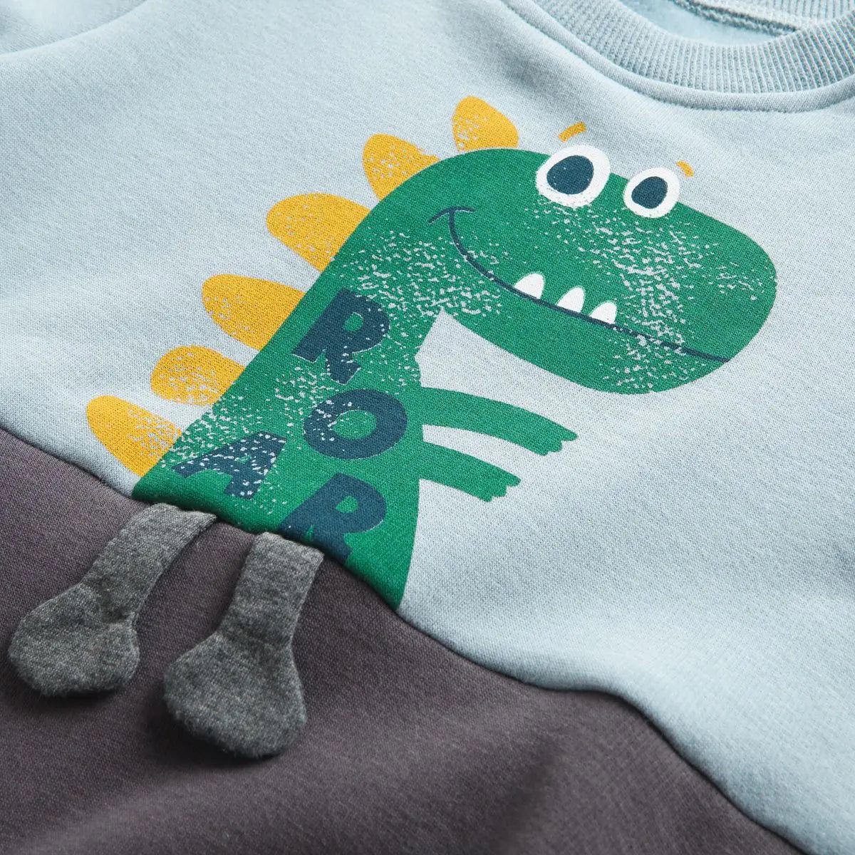 Mini Fashion – Pehmeä fleece villapaita Dino-painatuksella
