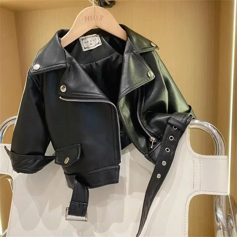 Girls Leather Jacket – Kestävä ja tyylikäs – Nahkainen lasten takki
