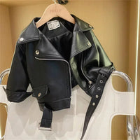 Thumbnail for Girls Leather Jacket – Kestävä ja tyylikäs – Nahkainen lasten takki
