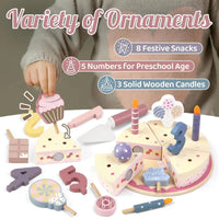 Thumbnail for Wooden Cake Cutting Toy – Luovuus ja roolileikki – Puinen syntymäpäiväkakku
