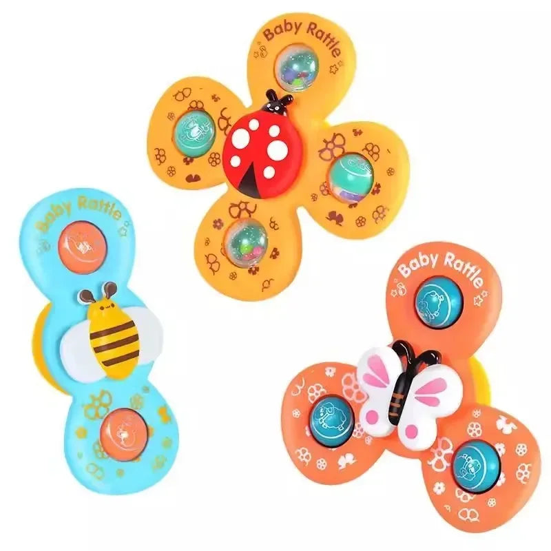 Bath Spinner Set™ - Kylvyssä tai autossa - Pyörivä lelu imukupeilla