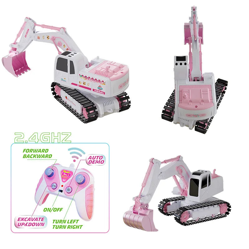 Pink Power Digger™ – Kaivurilelu tytöille - RC-kaivinkone