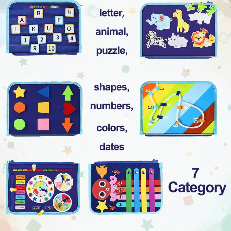 7-in-1 Busy Board – Motoriset taidot ja oppiminen – Aktiviteettitaulu