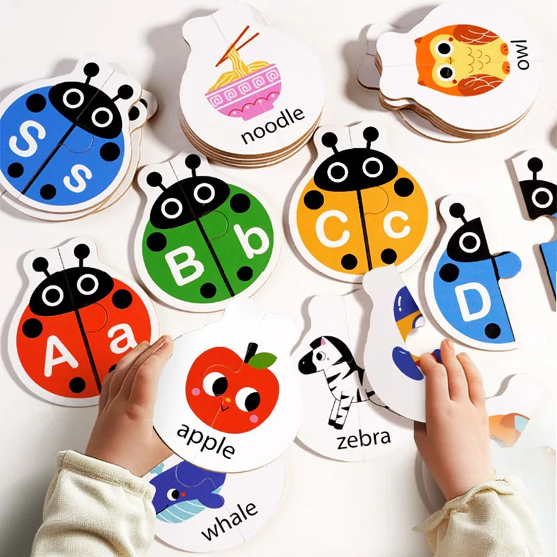 Wooden Letter Matching Game – Oppiminen ja leikki – Aakkospalapeli