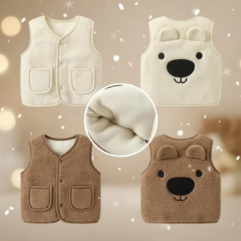 Baby Bear Fleece Vest – Lämmin ja pehmeä – Lasten karhuliivi