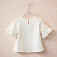Thumbnail for Girls Trumpet Sleeve Top – Elegantti ja mukava – Pitsihihainen