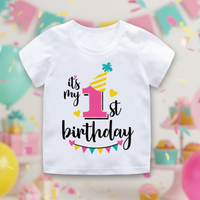 Thumbnail for Birthday Graphic Tee – Söpö ja kevyt – Lasten syntymäpäivä-T-paita