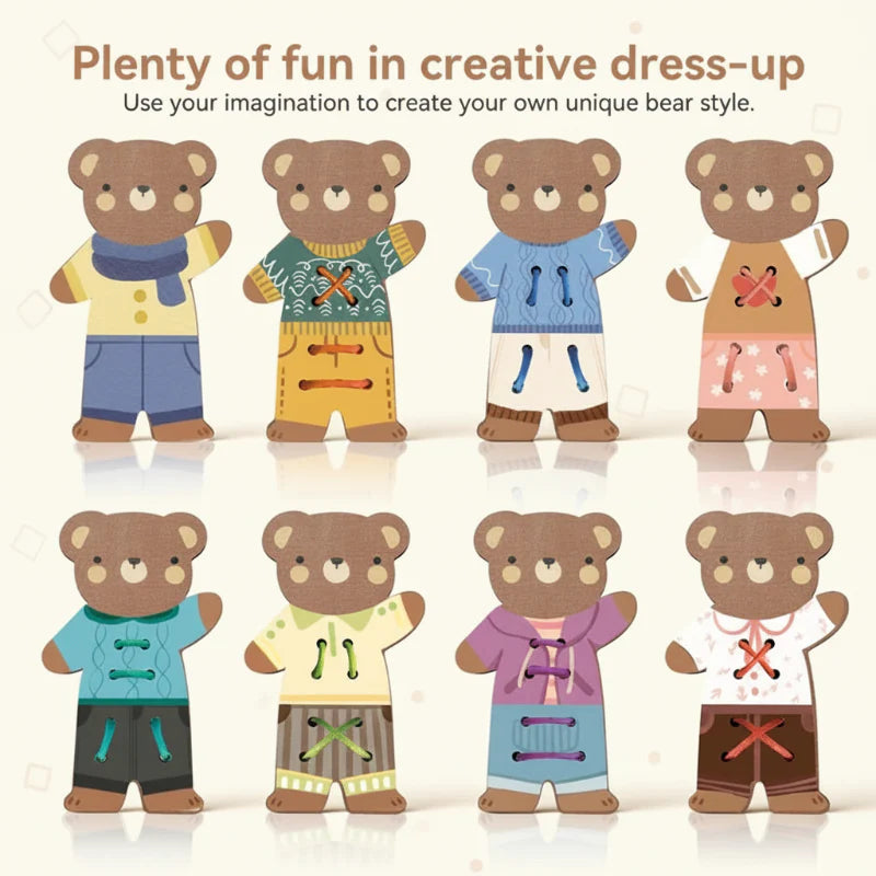ThreadBear – Söpö ja opettavainen – Montessori-lankaleikkikarhu