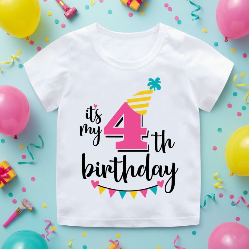 Birthday Graphic Tee – Söpö ja kevyt – Lasten syntymäpäivä-T-paita