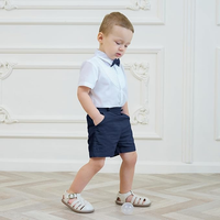 Thumbnail for LittleDandy – Klassinen ja tyylikäs – Puuvillaiset shortsit henkseleillä ja rusetilla