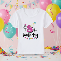 Thumbnail for Birthday Graphic Tee – Söpö ja kevyt – Lasten syntymäpäivä-T-paita