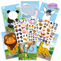 Thumbnail for Funny Faces™ – Eläinten hauskaa & tarttumalla hauskaa – Uudelleenkäytettävä tarra kirja