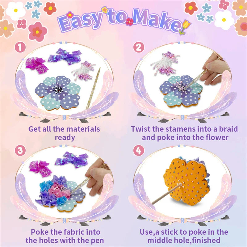 DIY Flower Poke Art – Luova ja opettavainen – Kukkien askartelusetti