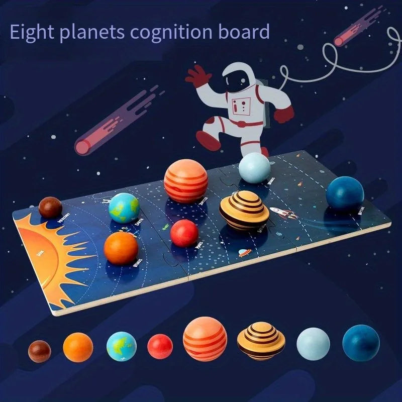 Wooden Solar System – Opetuksellinen ja tutkiva – Planeettojen leikkisetti