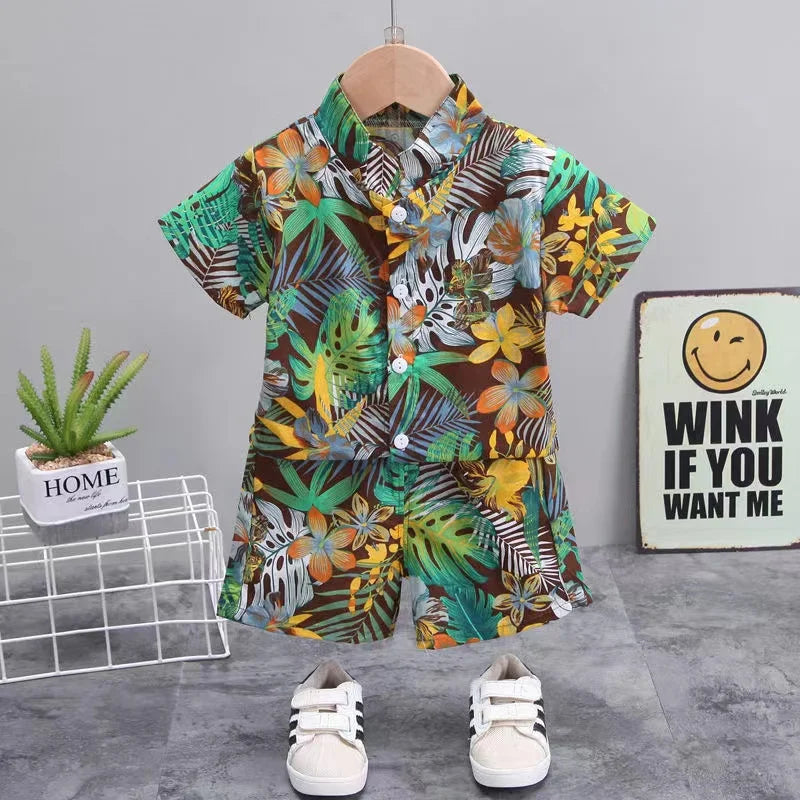 Mini Fashion™ - Raikas & iloinen - Kukkainen poikien setti