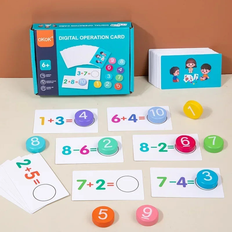 Math Tokens™ - Laskeminen ja ratkaiseminen - Matematiikka-kortit lapsille