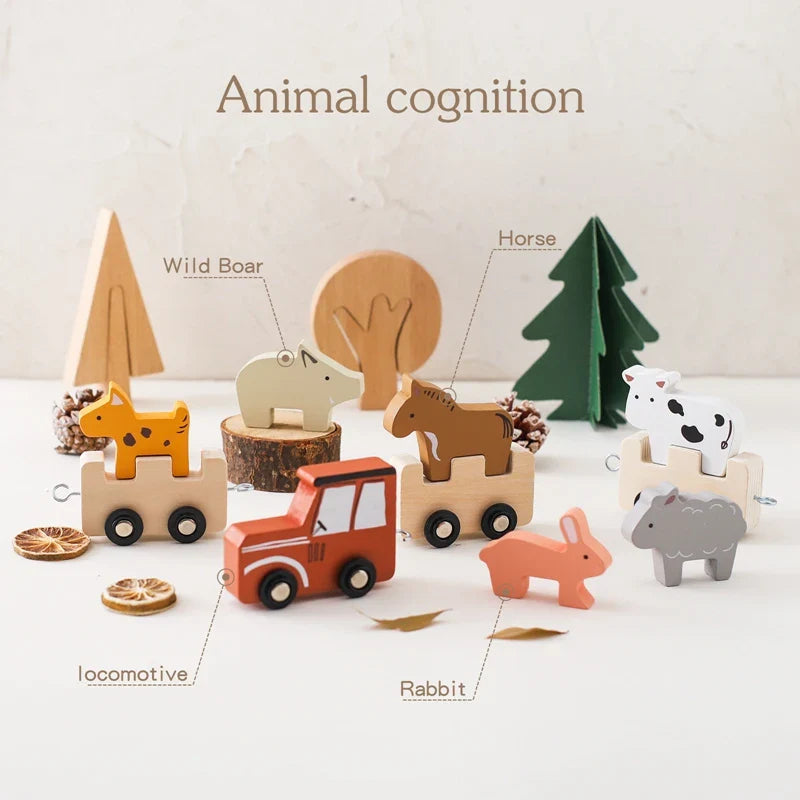 Woods™ - Maatilaseikkailu pyörillä - Puinen eläinjuna