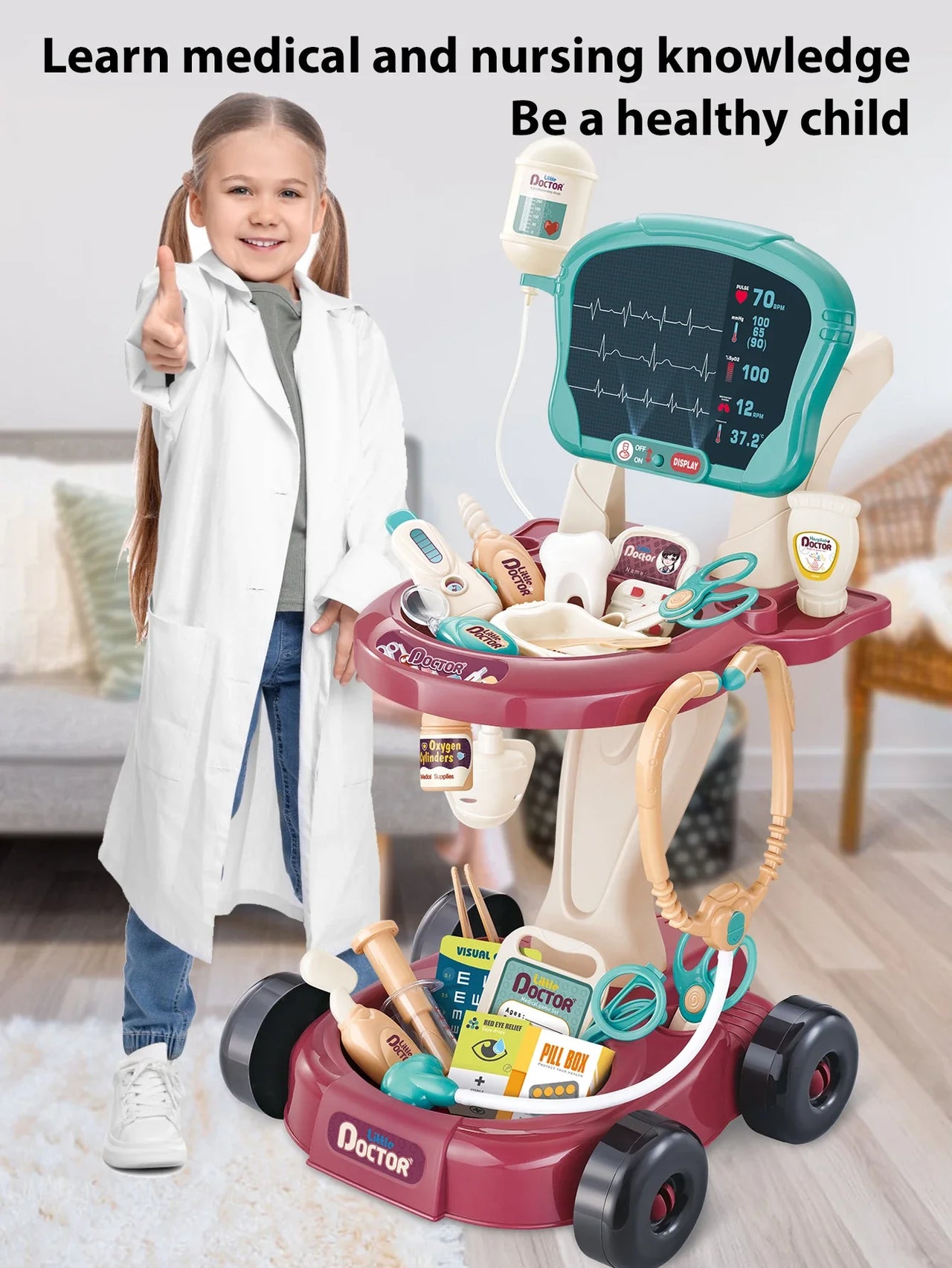 Mini Medic - Huolellinen & fiksu - Lääkärin kärryn lelusarja
