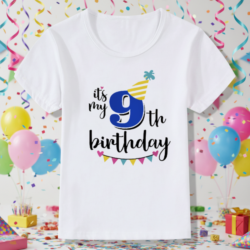 Birthday Graphic Tee – Söpö ja kevyt – Lasten syntymäpäivä-T-paita