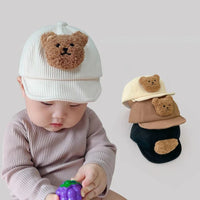 Thumbnail for Mini Fashion - Kova ja söpö - Corduroy-lastenlippalakki Karhu