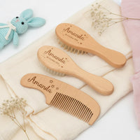 Thumbnail for Personalized Hairbrush – Pehmeä ja ainutlaatuinen – yksilöllinen vauvan hiusharjasetti