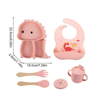 Thumbnail for Dino Tablewear Set™ - 7-osainen setti - Silikoniset lasten ruokailuvälineet