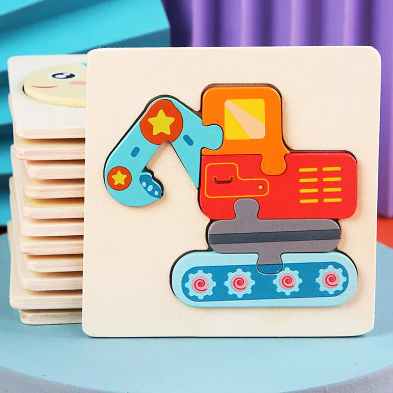 3D Wooden Puzzle™ - Leikkisä eläinseikkailu - Puinen palapeli