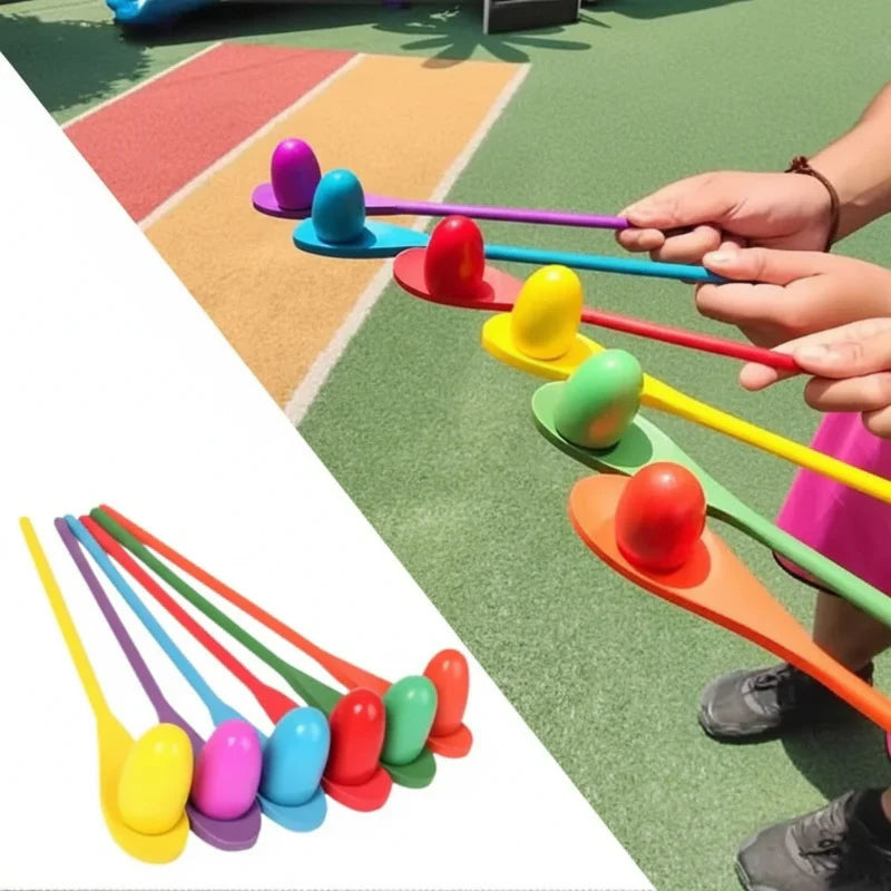Wooden Egg Spoon Game – Motoriset taidot ja oppiminen – Munakilpailu-tasapainopeli