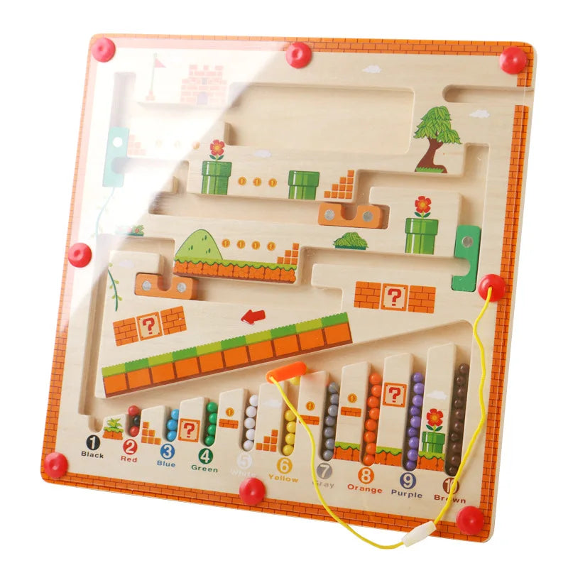 Magnetic Maze™ - Värikästä laskemista - Puinen pelilauta