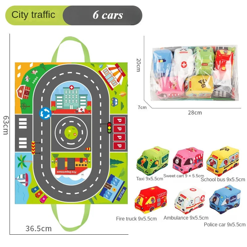 Car Playmat™ - Autoseikkailut - Leikkimatto autoilla