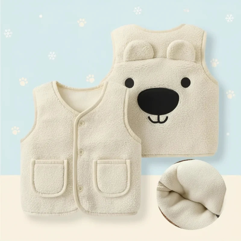 Baby Bear Fleece Vest – Lämmin ja pehmeä – Lasten karhuliivi