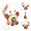 Crab Pull Toy™ – Leikkiminen & oppiminen – Puinen rapu
