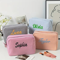 Thumbnail for Striped Name Pouch – Henkilökohtainen ja tyylikäs – meikkipussi