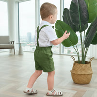 Thumbnail for LittleDandy – Klassinen ja tyylikäs – Puuvillaiset shortsit henkseleillä ja rusetilla