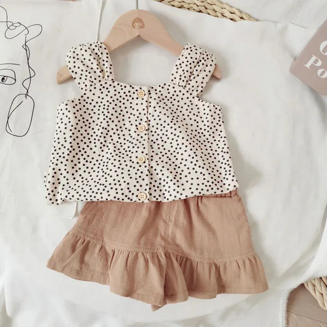 Mini Fashion™ - Puuvillainen kesäasu tytöille