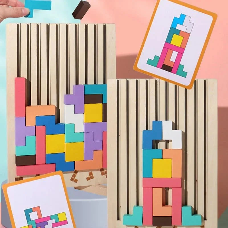 Puzzle Totem™ – Ajattele & rakenna – Puinen palapeli peli