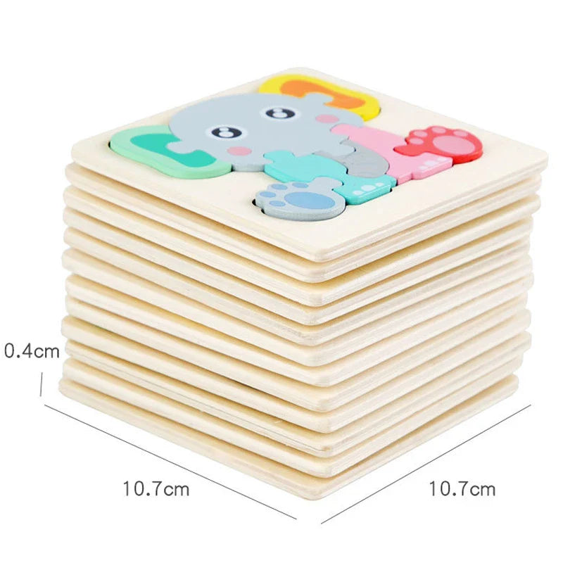 3D Wooden Puzzle™ - Leikkisä eläinseikkailu - Puinen palapeli
