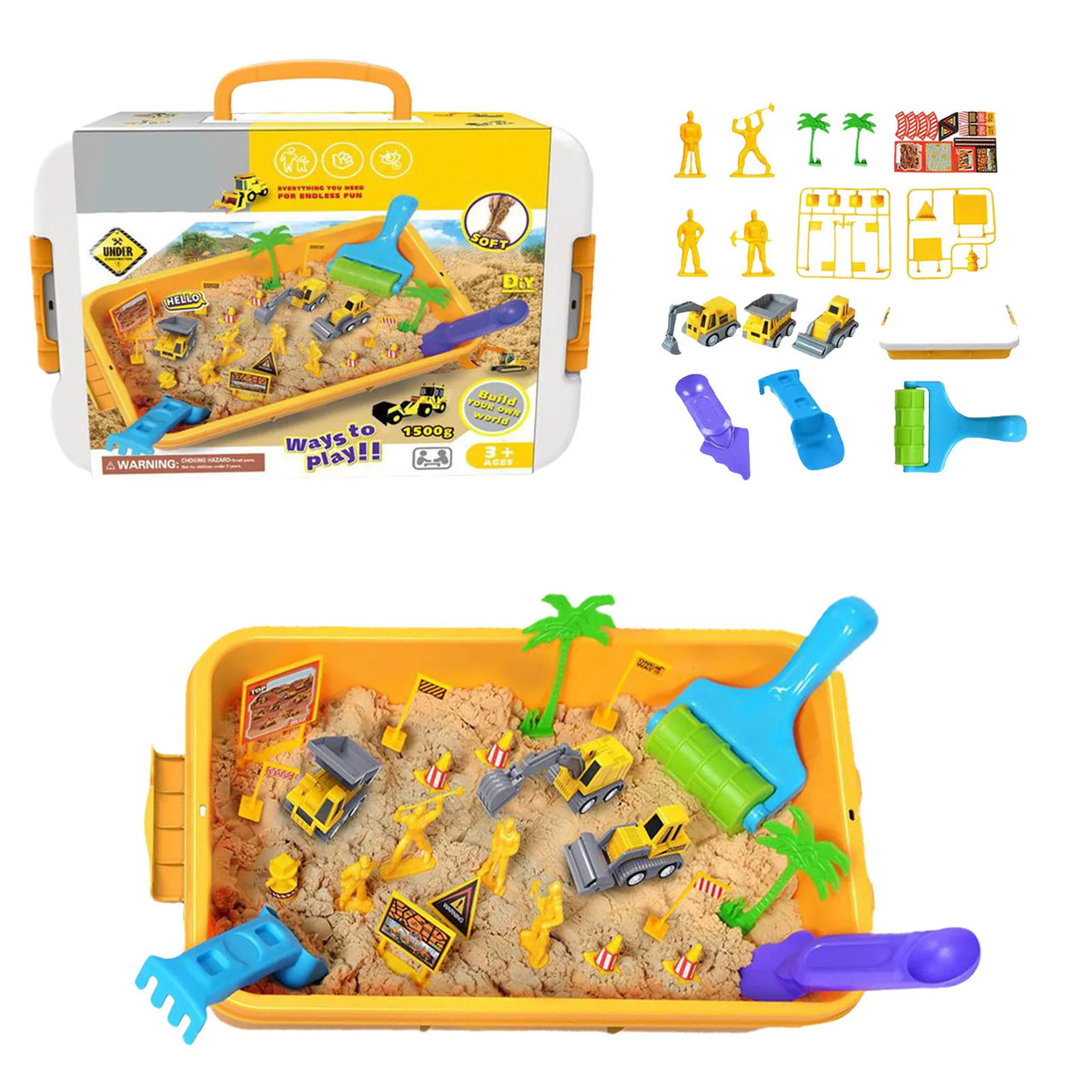 Sand Works – Kaivaminen & rakentaminen – Kineettinen hiekka leikkisetti