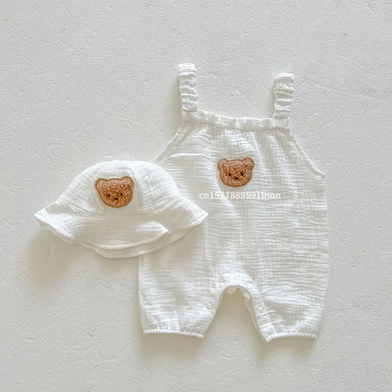 Mini Fashion™ - Viileä & mukava - Vauvan kesäasu + hattu