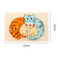 Thumbnail for Animal Puzzle™ – Tutustu ja opi – Cartoon puinen palapeli